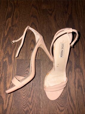 Steve Madden Nude Pink Ankle-Strap Stiletto Sandals